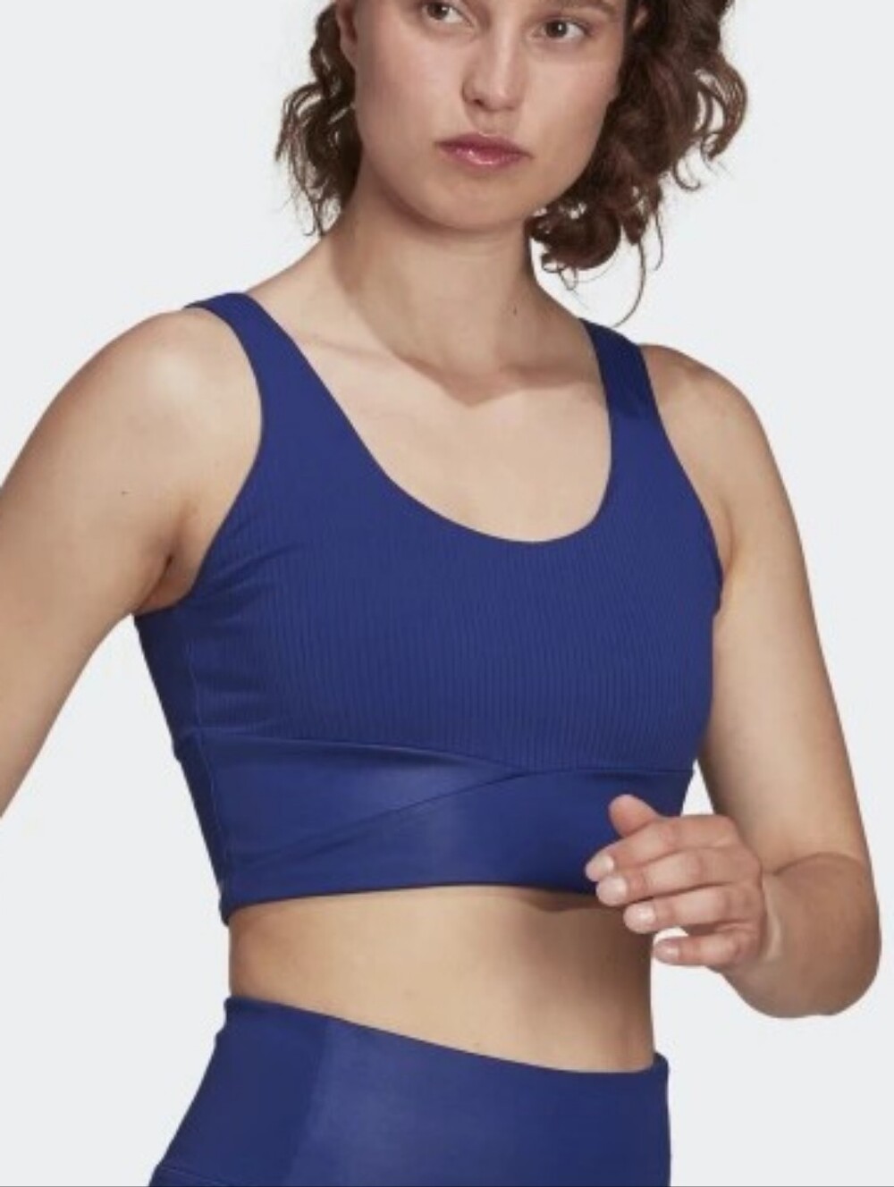 Adidas Royal Blue Ribbed Sports Bra